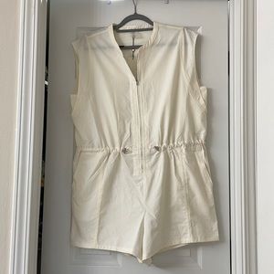 Calia Soft Utility Romper Unbleached XL NWT